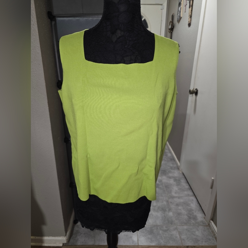 Studio Lime Green Sleeveless Blouse